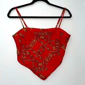Superdown Red Bandana Top Size S